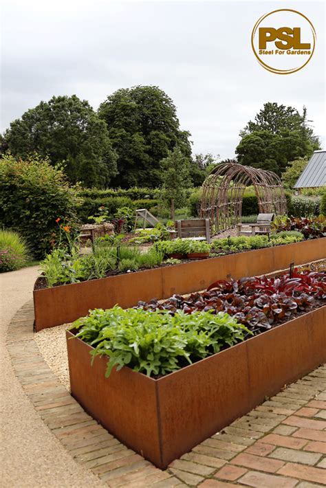 corten steel vegetable box 3 x 7|corten raised beds.